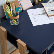 Cargar imagen en el visor de la galería, Adonis Escritorio Juvenil color Azul Petróleo y Madera