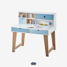 Cargar imagen en el visor de la galería, Aure Escritorio Infantil color Blanco y Azul Bebé