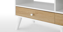 Cargar imagen en el visor de la galería, Larsen Mueble Multimedia color Roble y Blanco ideal para TV