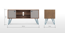 Cargar imagen en el visor de la galería, Dotty Mueble Multimedia ancho color Roble Oscuro Y Gris