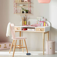 Cargar imagen en el visor de la galería, Snow Escritorio Juvenil color Blanco, Rosa y Madera