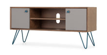 Cargar imagen en el visor de la galería, Dotty Mueble Multimedia ancho color Roble Oscuro Y Gris