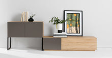 Cargar imagen en el visor de la galería, Hopkins Mueble Multimedia color Roble y Gris ideal para TV