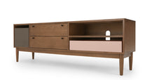 Cargar imagen en el visor de la galería, Campton Mueble Multimedia color Roble Oscuro Y Gris para TV
