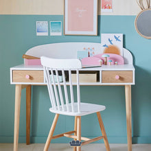 Cargar imagen en el visor de la galería, Snow Escritorio Juvenil color Blanco, Rosa y Madera
