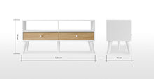 Cargar imagen en el visor de la galería, Larsen Mueble Multimedia color Roble y Blanco ideal para TV