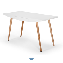 Cargar imagen en el visor de la galería, Connor Escritorio color Blanco y Roble Oficina ideal en casa