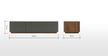 Cargar imagen en el visor de la galería, Hopkins Mueble Multimedia color Nogal y Gris ideal para TV