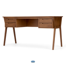Cargar imagen en el visor de la galería, Henley Escritorio color Roble Oscuro Oficina ideal en casa