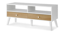 Cargar imagen en el visor de la galería, Larsen Mueble Multimedia color Roble y Blanco ideal para TV