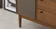 Cargar imagen en el visor de la galería, Campton Mueble Multimedia color Roble Oscuro Y Gris para TV