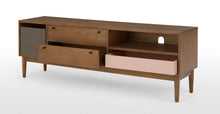 Cargar imagen en el visor de la galería, Campton Mueble Multimedia color Roble Oscuro Y Gris para TV