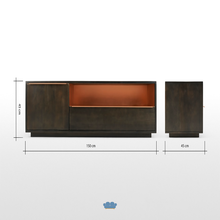 Cargar imagen en el visor de la galería, Anderson Mueble Multimedia color Sombra Gris Y Cobre