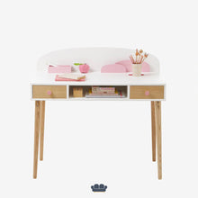 Cargar imagen en el visor de la galería, Snow Escritorio Juvenil color Blanco, Rosa y Madera