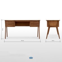 Cargar imagen en el visor de la galería, Henley Escritorio color Roble Oscuro Oficina ideal en casa
